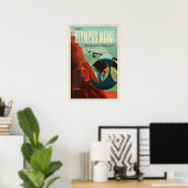 Poster voor Mars-toerisme voor Olympus Mons (Thuiskantoor)