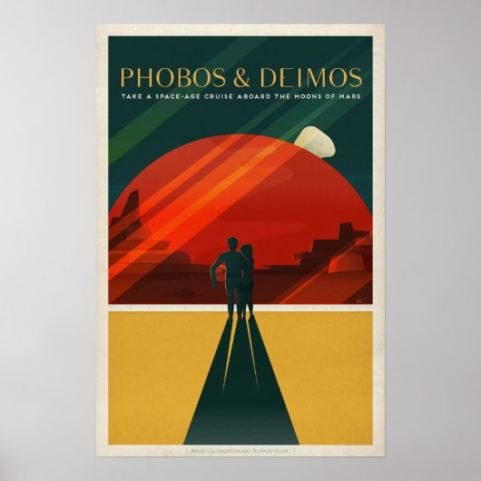 Poster voor marstoerisme in Phobos en Deimos (Voorkant)