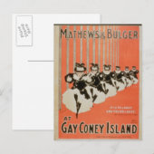 Poster voor 'Mathews & Bulger' op Gay Coney Island Briefkaart (Voorkant / Achterkant)