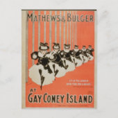 Poster voor 'Mathews & Bulger' op Gay Coney Island Briefkaart (Voorkant)