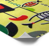 Poster voor middeleeuwse moderne atoomvisontwerpen (Hoek)