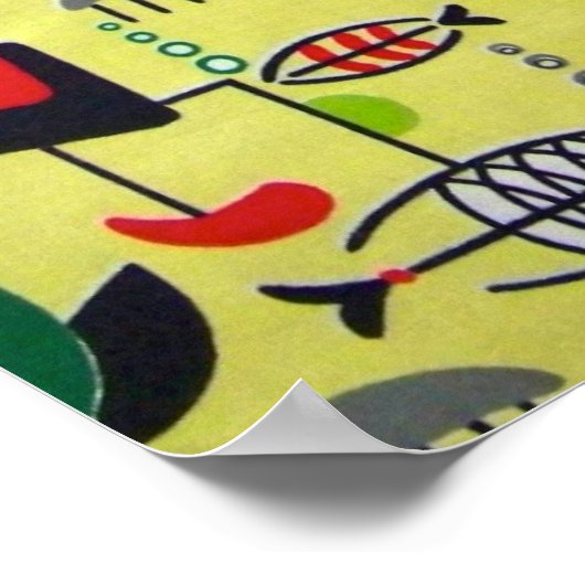 Poster voor middeleeuwse moderne atoomvisontwerpen (Hoek)