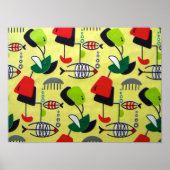 Poster voor middeleeuwse moderne atoomvisontwerpen (Voorkant)