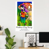 Poster voor moderne feestdagen afdrukken (Thuiskantoor)