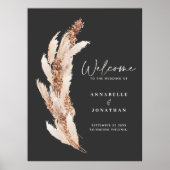 Poster voor moderne pampas-grassen bruiloft (Voorkant)