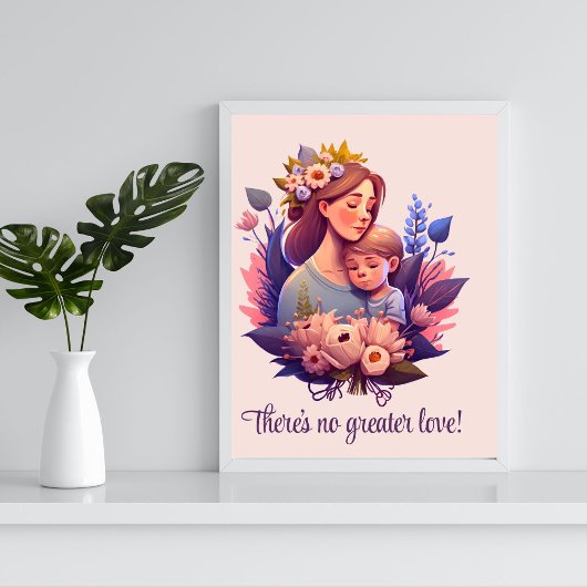 Poster voor moeder en zoon Happy Moederdag