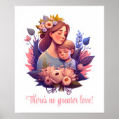 Poster voor moeder en zoon Happy Moederdag (Voorkant)