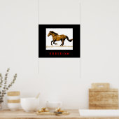 Poster voor Motivatie vrijheid bij paarden (Keuken)