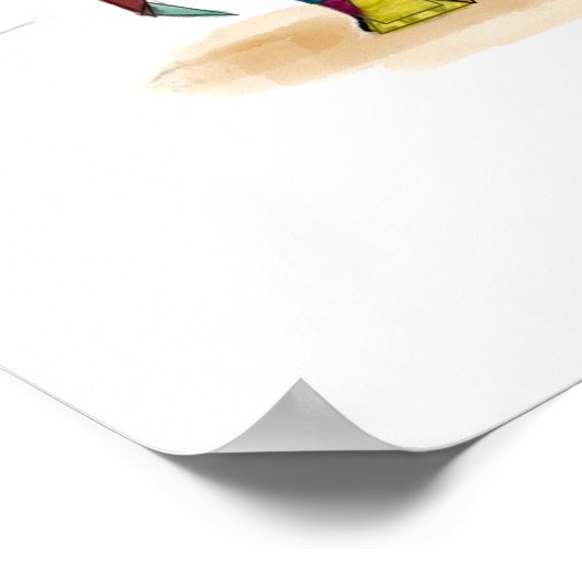 Poster voor mozaïekolifant afdrukken (Hoek)