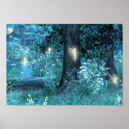Poster voor nachtvluchten met magische sproeiers