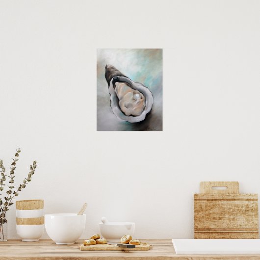 poster voor oester- en parelstrand (Keuken)