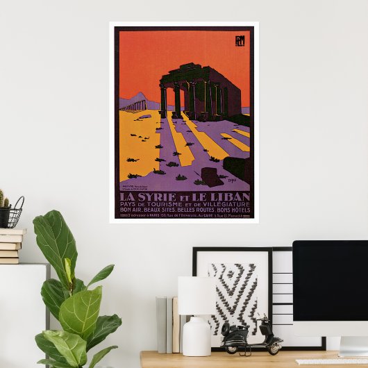 Poster voor oldtimers van La Syrie en Le Liban (Thuiskantoor)