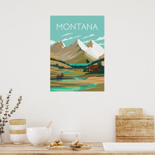 Poster voor oldtimers van Montana (Keuken)