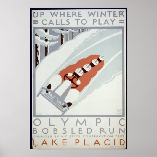 Poster voor Olympische Bobsled run Lake PLACED (Voorkant)
