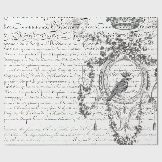 Poster voor ontkoppeling van vogelscript cadeaupapier (Vlak)