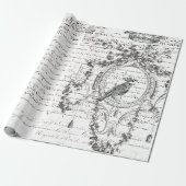 Poster voor ontkoppeling van vogelscript cadeaupapier (Uitgerold)