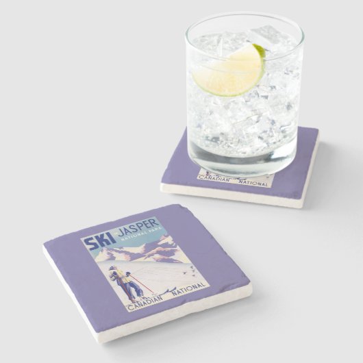 Poster voor open slippers stenen onderzetter (Zijkant)