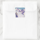 Poster voor open slippers vierkante sticker (Tas)