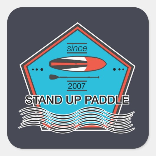 Poster voor opstand-peddel vierkante sticker (Voorkant)