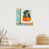 Poster voor Oranje fruit keukenkunst (Keuken)