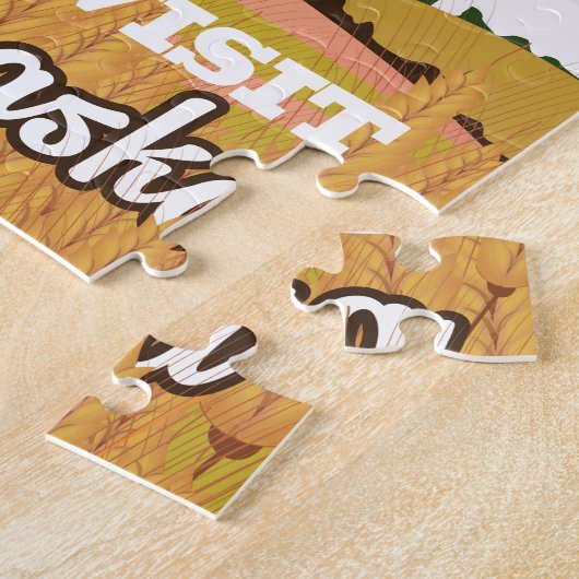 Poster voor oud reizen uit Nebraska Legpuzzel (Zijkant)