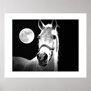 Poster voor paarden en Fullmoon