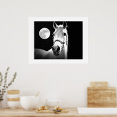 Poster voor paarden en Fullmoon (Keuken)