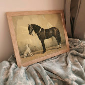 Poster voor paarden en honden of papier voor ontk