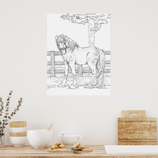 Poster voor paardenkleuren (Keuken)