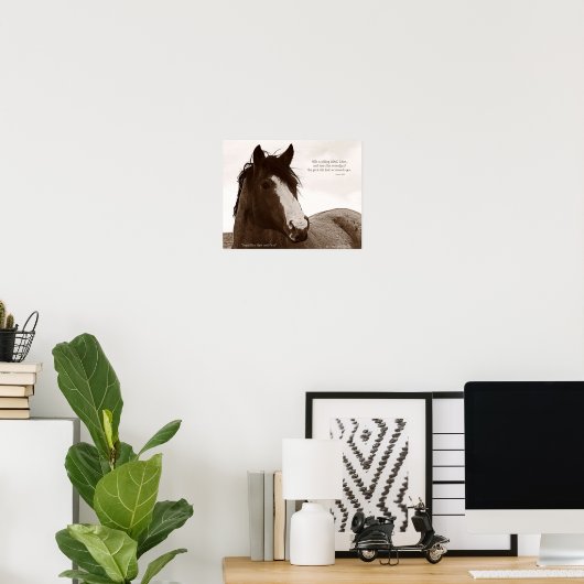 Poster voor paardenkunst met Inspirerend citaat 11 (Thuiskantoor)