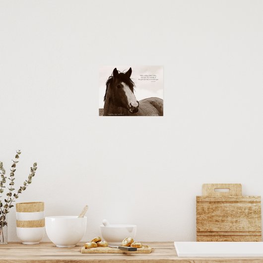 Poster voor paardenkunst met Inspirerend citaat 11 (Keuken)