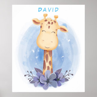 Poster voor persoonlijke Baby Giraffe