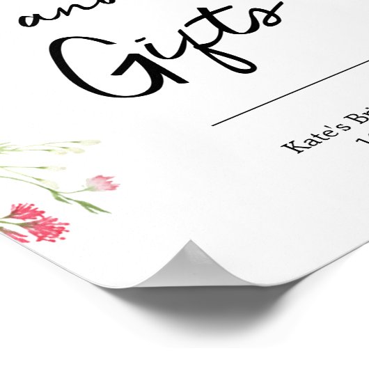 Poster voor plankjes met kaartjes en cadeaus (Hoek)