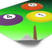 Poster voor poolschoen en zgn. biljartballen (Hoek)