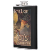 Poster voor promotie van Sarsaparilla in Hood Heupfles (Links)