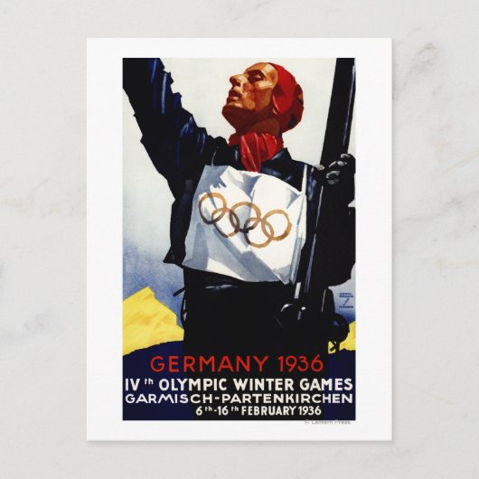 poster voor reclame voor de Olympische Winterspele Briefkaart (Voorkant)