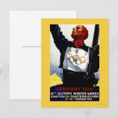 poster voor reclame voor de Olympische Winterspele Briefkaart (Voorkant / Achterkant)