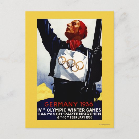 poster voor reclame voor de Olympische Winterspele Briefkaart (Voorkant)