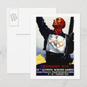 poster voor reclame voor de Olympische Winterspele Briefkaart (Voorkant / Achterkant)