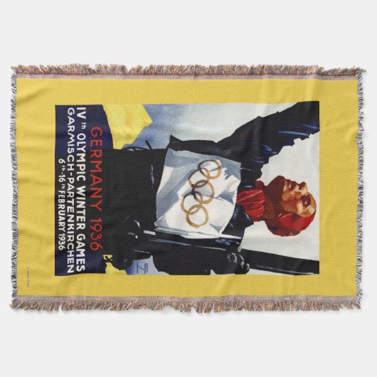 poster voor reclame voor de Olympische Winterspele Deken (Voorkant)