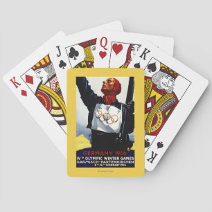 poster voor reclame voor de Olympische Winterspele Pokerkaarten