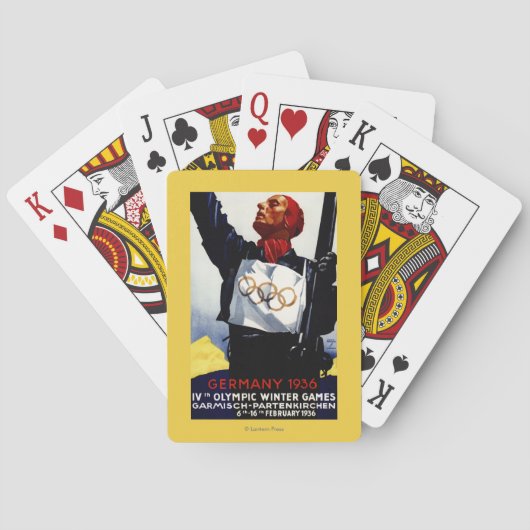 poster voor reclame voor de Olympische Winterspele Pokerkaarten (Achterkant)