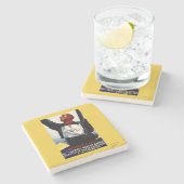 poster voor reclame voor de Olympische Winterspele Stenen Onderzetter (Zijkant)