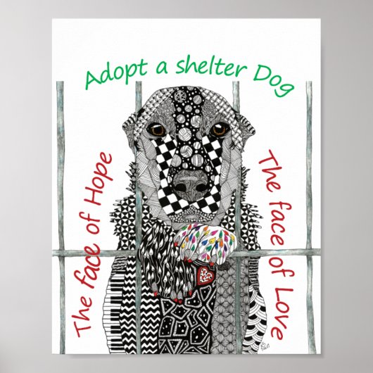 Poster voor redding van dieren en adoptie van huis (Voorkant)