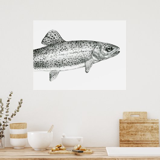 Poster voor regenboogforel (Keuken)