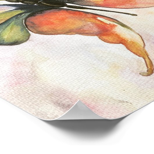 Poster voor regenboogvlinderpremiumcanvas (8x10) (Hoek)