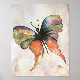 Poster voor regenboogvlinderpremiumcanvas (8x10)
