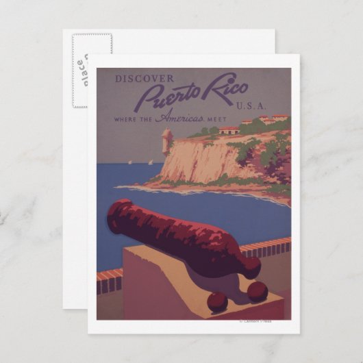 Poster voor reisbevordering 2 briefkaart (Voorkant / Achterkant)