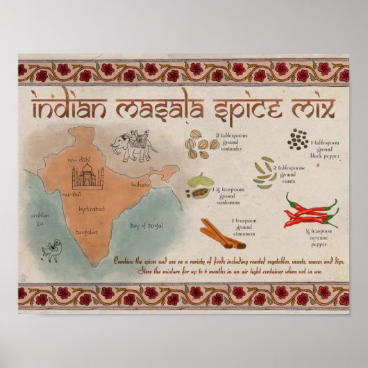 Poster voor reisrecept: Indische Masala Spice Mix (Voorkant)
