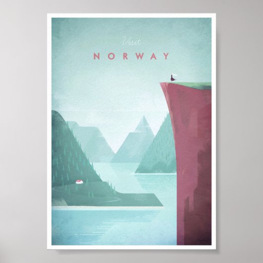 Poster voor reizen door Noorwegen (Voorkant)